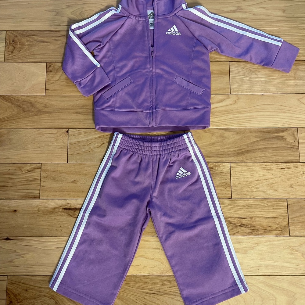 Purple ADIDAS track suit - Baby 9m